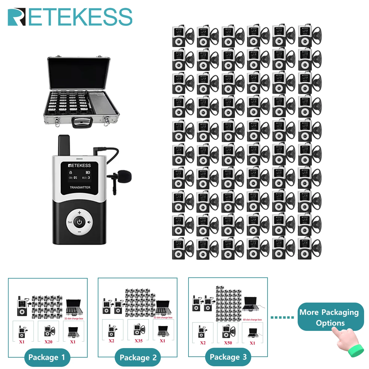 Retekess Wireless Tour Guide System UHF T130U Audio Guide Porable Mic Noise Cancellation Long Battery Life For Tourism Meeting
Retekess Wireless Tour Guide System UHF T130U Audio Guide Porable Mic Noise Cancellation Long Battery Life For Tourism Meeting