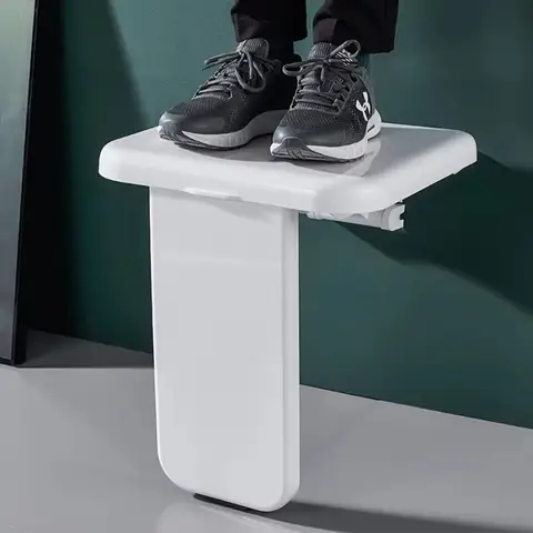 300kg Household Shower Room Bath Bench Shoes Footstool Shower Bench Bearing Folding Bathroom Stool Wall Mounted Toilet Seat