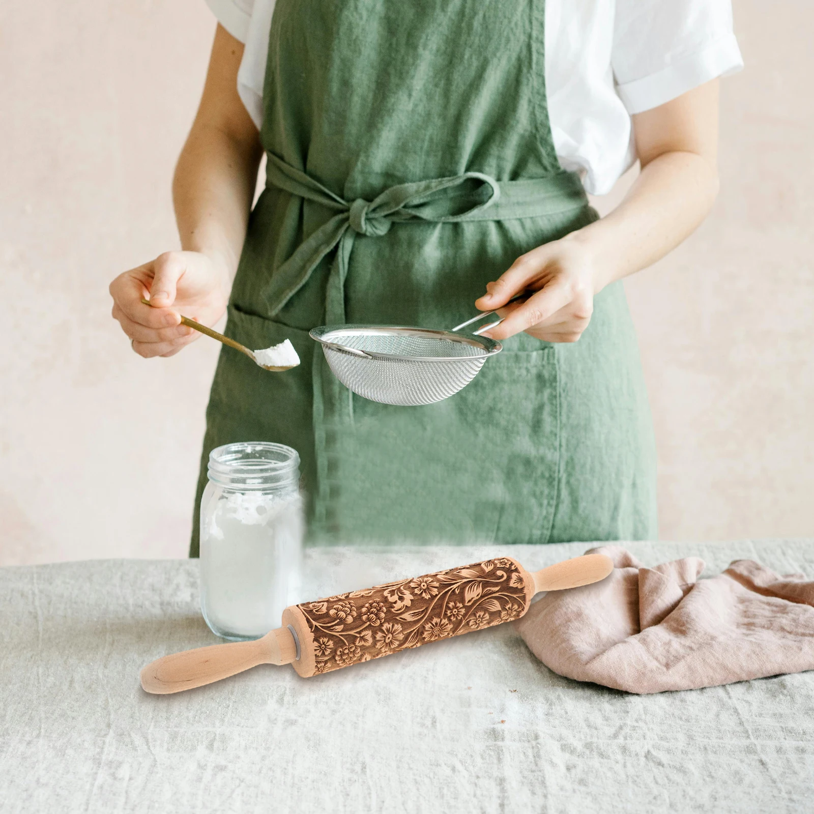 Printed Rolling Pin Decorative Wood Cookie Dough Clay Tools Beautiful Pattern Fondant Cookies Pastries Baking Kitchen
Printed Rolling Pin Decorative Wood Cookie Dough Clay Tools Beautiful Pattern Fondant Cookies Pastries Baking Kitchen