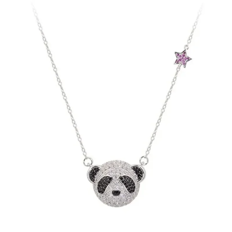 Bellux Pendant 925 Silver Gold Plated Synthetic Zircon Black Panda Star Necklace for Women
Bellux Pendant 925 Silver Gold Plated Synthetic Zircon Black Panda Star Necklace for Women