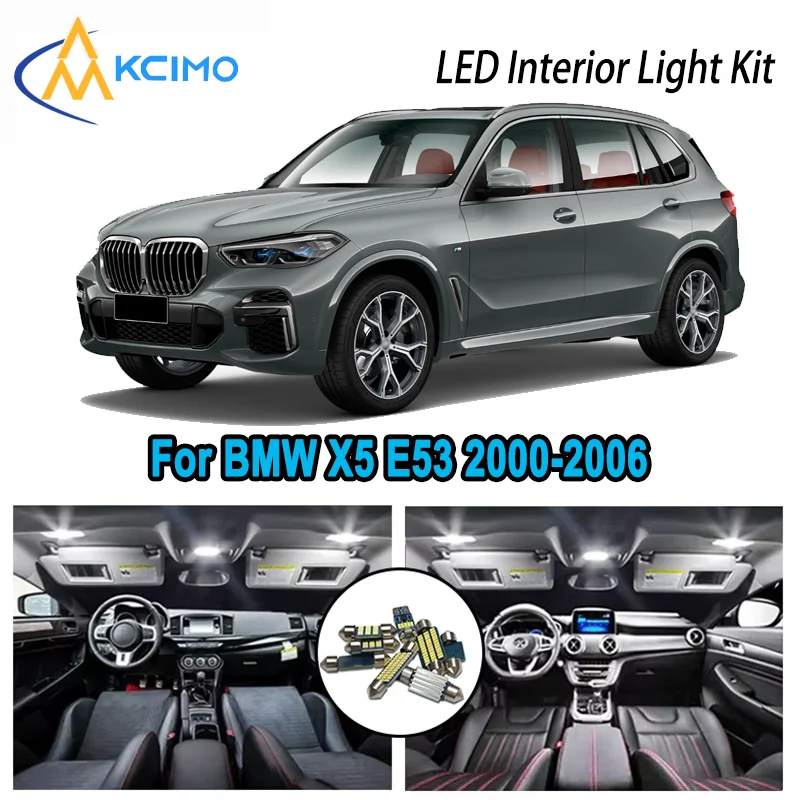 High-Quality LED Interior Kit for BMW X5 E53 2000-2006 2001 2002 2003 2004 Premium Error-Free Dome Map Trunk Automotive Lamps
High-Quality LED Interior Kit for BMW X5 E53 2000-2006 2001 2002 2003 2004 Premium Error-Free Dome Map Trunk Automotive Lamps