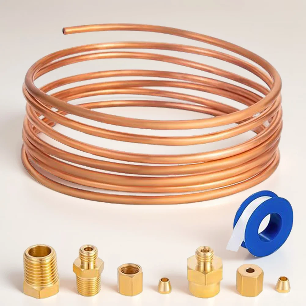 72 Inch Copper Line Tubing Install Kit W/Fittings Copper Oil Pressure Line Kit with 1/8 NPT Fittings 1/8 Diameter
72 Inch Copper Line Tubing Install Kit W/Fittings Copper Oil Pressure Line Kit with 1/8 NPT Fittings 1/8 Diameter