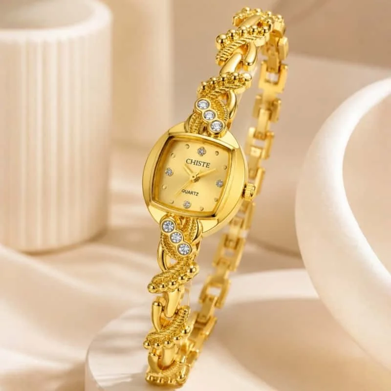 Vintage Golden Ladies Wristwatch Luxury Diamond Dial Twisted Bracelet Watches for Woman Elegant Dress Woman Quartz Clock Relogio
Vintage Golden Ladies Wristwatch Luxury Diamond Dial Twisted Bracelet Watches for Woman Elegant Dress Woman Quartz Clock Relogio