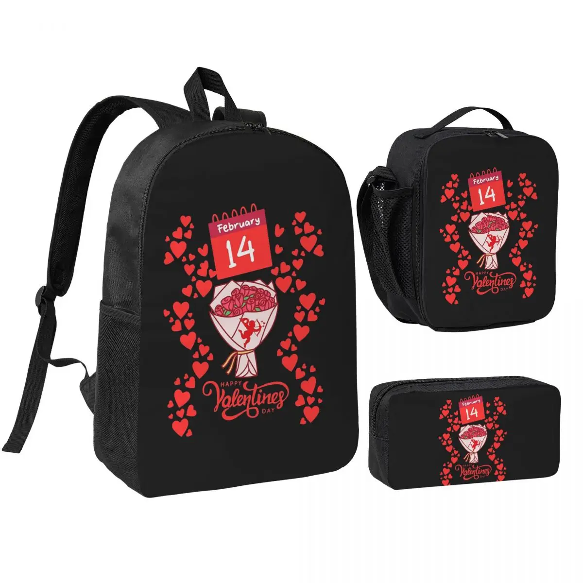 Happy Valentine's Day - February 14 Backpack Boys Girls BookBag School Bag Shoulder Bags 3ps Insulated Lunch Bag Pencil Case
Happy Valentine's Day - February 14 Backpack Boys Girls BookBag School Bag Shoulder Bags 3ps Insulated Lunch Bag Pencil Case