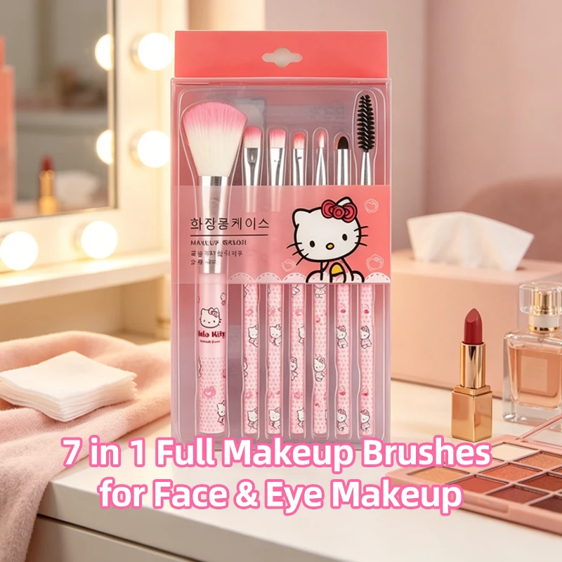 Hello Kitty 7Pcs Makeup Brush Set Cute Pink Foundation Eyeshadow Blush Eyebrow Cosmetic Brushes Kit For Beginner Girls Gift
Hello Kitty 7Pcs Makeup Brush Set Cute Pink Foundation Eyeshadow Blush Eyebrow Cosmetic Brushes Kit For Beginner Girls Gift