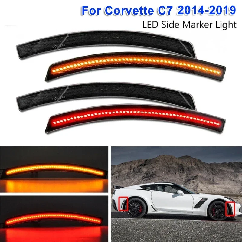 4pcs/set Smoked Lens LED Front and Rear Side Marker Lights for Chevy Corvette C7 2014-2019
4pcs/set Smoked Lens LED Front and Rear Side Marker Lights for Chevy Corvette C7 2014-2019