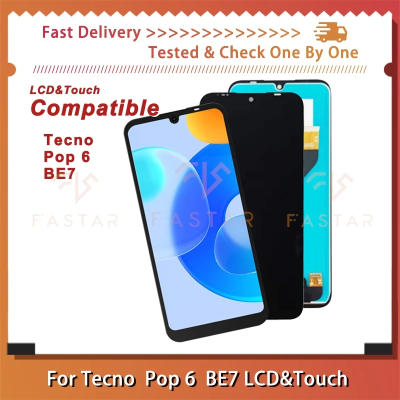 BE7 6.1"Tested For Tecno Pop6 BE7 LCD Display Touch Digitizer Assembly Replace Replacement Parts phone Screen Pop 6 BE7 lcd
BE7 6.1"Tested For Tecno Pop6 BE7 LCD Display Touch Digitizer Assembly Replace Replacement Parts phone Screen Pop 6 BE7 lcd