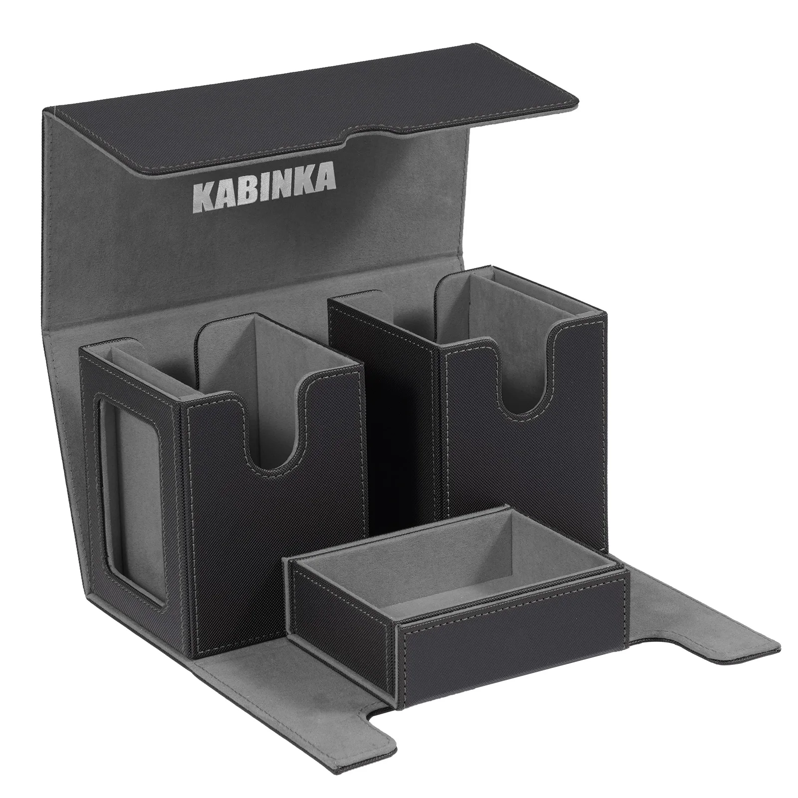 Card Deck Box for TCG with 2 Display window, 3 in 1 Trading Card Storage BoxFit 200 Double-sleeved Cards,Removable Deck Case
Card Deck Box for TCG with 2 Display window, 3 in 1 Trading Card Storage BoxFit 200 Double-sleeved Cards,Removable Deck Case