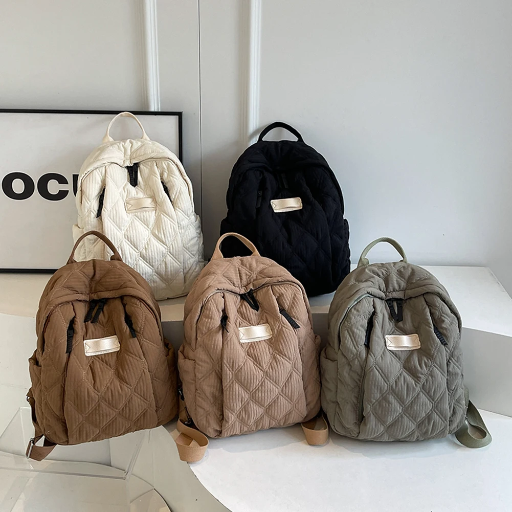Quilted Cotton Backpack Women Adjustable Shoulder Strap Bag Large Capacity Knapsack Zipper Book Bag Travel Bag
Quilted Cotton Backpack Women Adjustable Shoulder Strap Bag Large Capacity Knapsack Zipper Book Bag Travel Bag