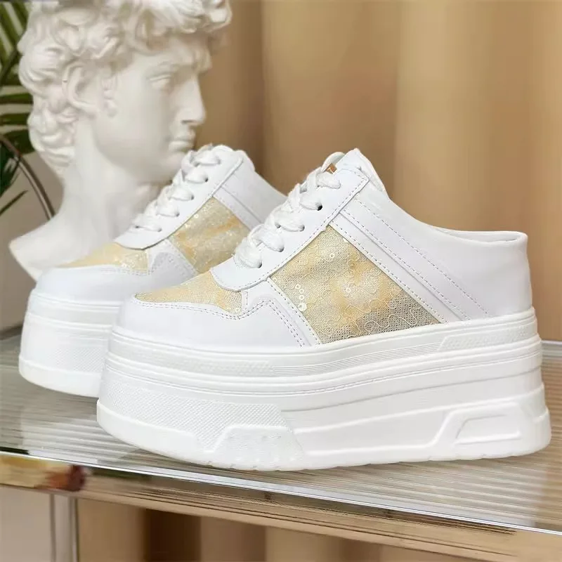 New 10cm Air Mesh Microfiber Leather Chunky Sneaker Fashion Summer Slipper High Brand Platform Wedge Comfy Booties Shoes Women
New 10cm Air Mesh Microfiber Leather Chunky Sneaker Fashion Summer Slipper High Brand Platform Wedge Comfy Booties Shoes Women