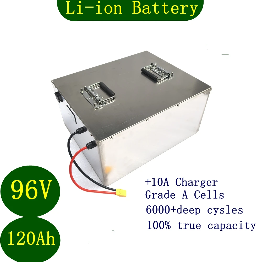 Lithium ion battery pack with BMS 26S for motorcycle mortorhome golf cart tour car powerful 96V 120Ah +10A Charger
Lithium ion battery pack with BMS 26S for motorcycle mortorhome golf cart tour car powerful 96V 120Ah +10A Charger