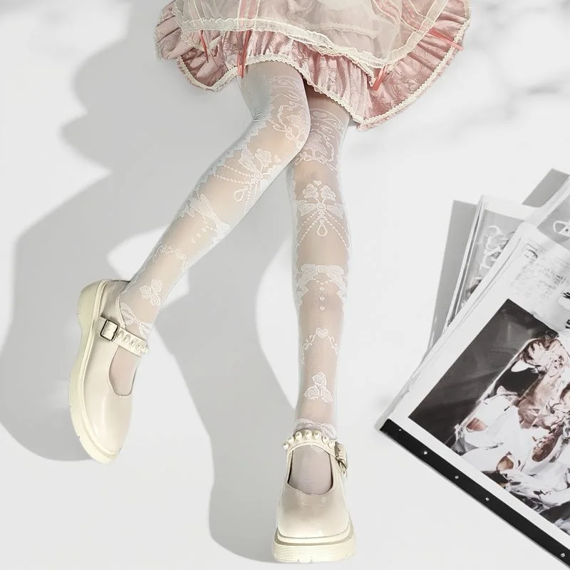 Personality Lolita Style Lace Jacquard Women Over Knee Socks Thin White Nylon Hose Thigh Highs Stockings
Personality Lolita Style Lace Jacquard Women Over Knee Socks Thin White Nylon Hose Thigh Highs Stockings