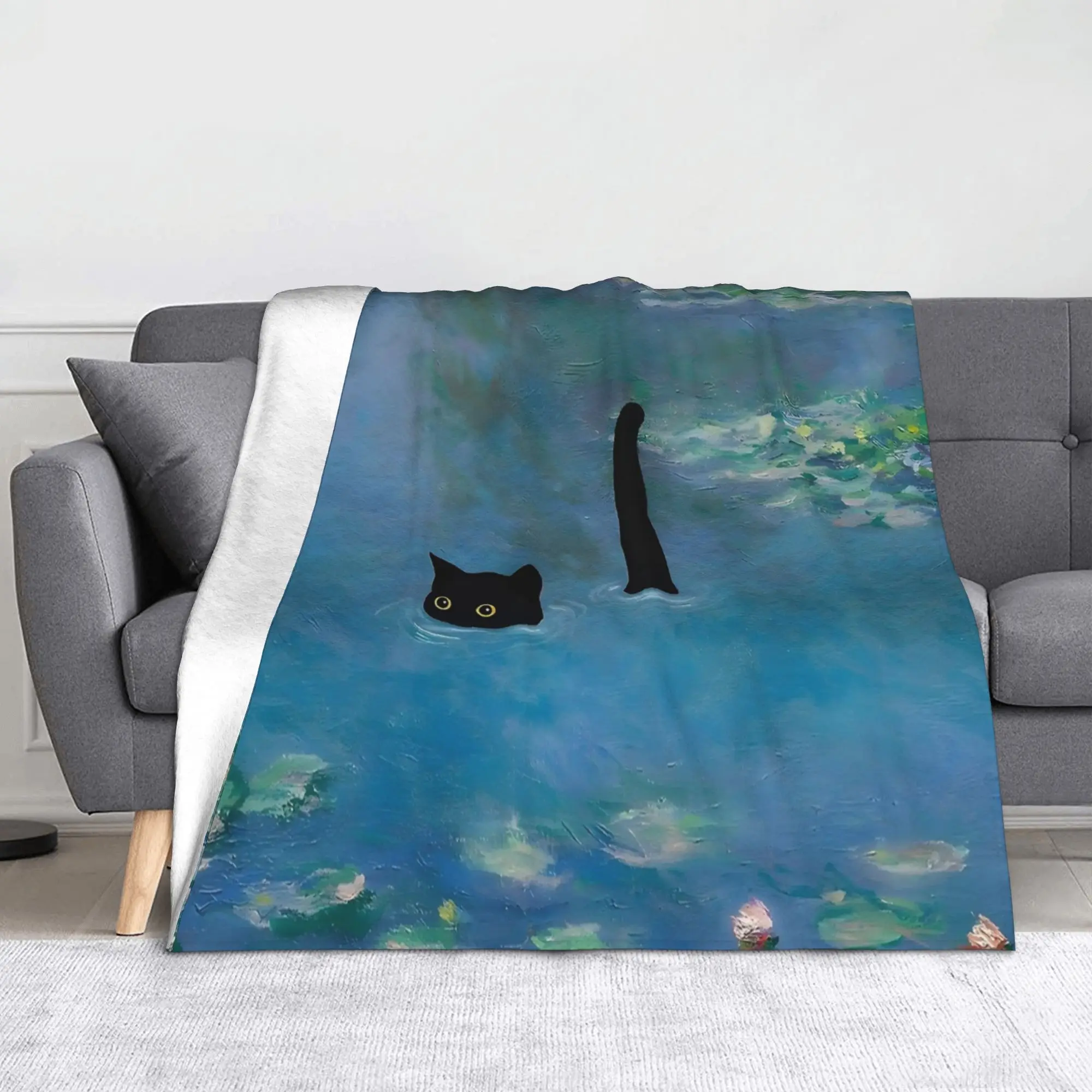 Cat Print Monet Waterlily Floral Blanket Flannel Printed Breathable Lightweight Thin Throw Blankets for Home Car Bedspread
Cat Print Monet Waterlily Floral Blanket Flannel Printed Breathable Lightweight Thin Throw Blankets for Home Car Bedspread