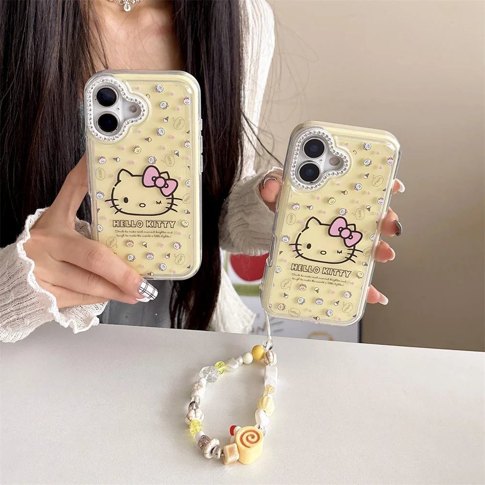 Fashion mirror ring Flash drill cute Sanrio Hello Kitty phone case for iPhone 16 promax 15 14 13 Pro 16 cover with hinged cover
Fashion mirror ring Flash drill cute Sanrio Hello Kitty phone case for iPhone 16 promax 15 14 13 Pro 16 cover with hinged cover
