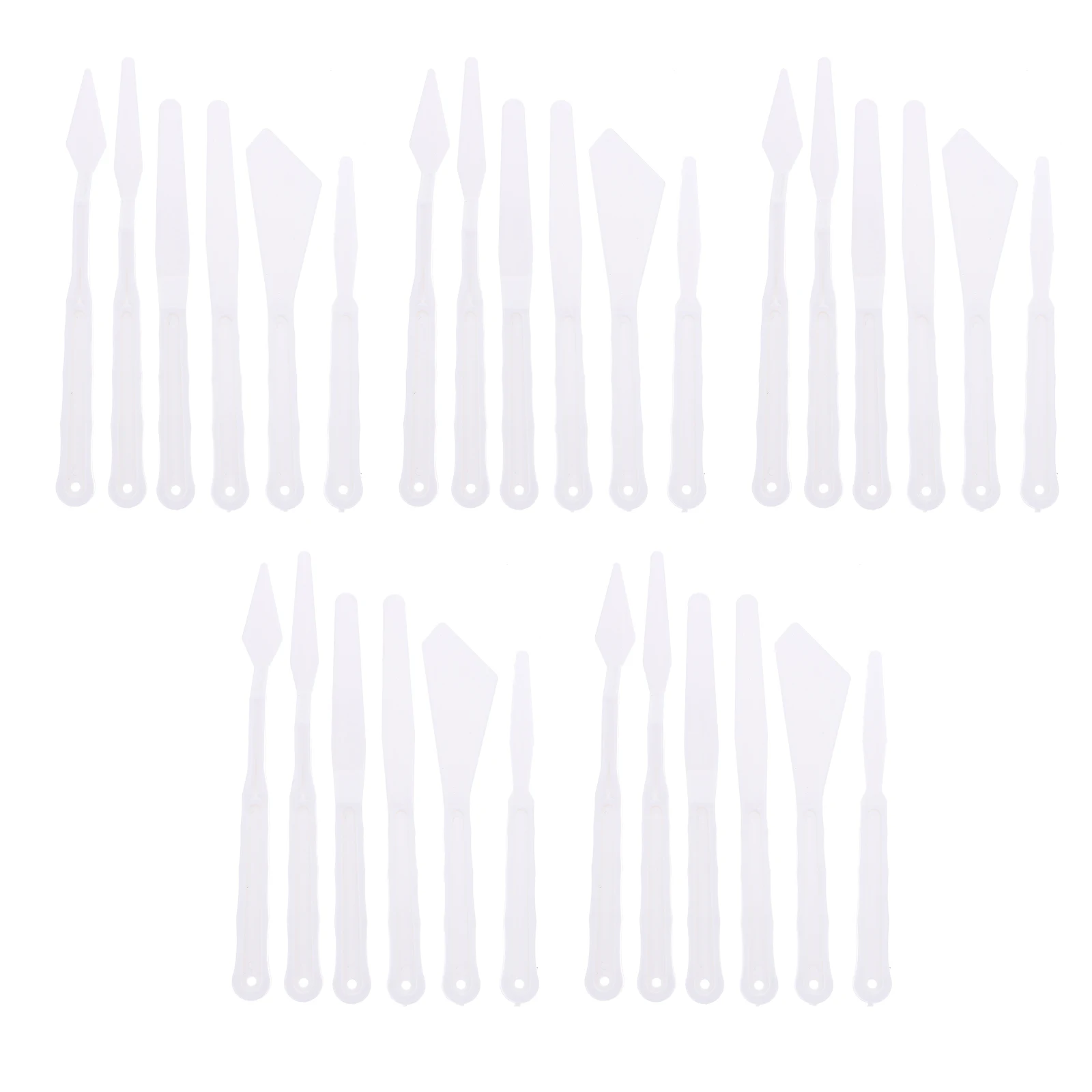 30 Pcs Painting Scrapers Plastic Palette Knives for Canvas Toning Tools Mixing Spatulas Supplies Color Blending Knife Set
30 Pcs Painting Scrapers Plastic Palette Knives for Canvas Toning Tools Mixing Spatulas Supplies Color Blending Knife Set