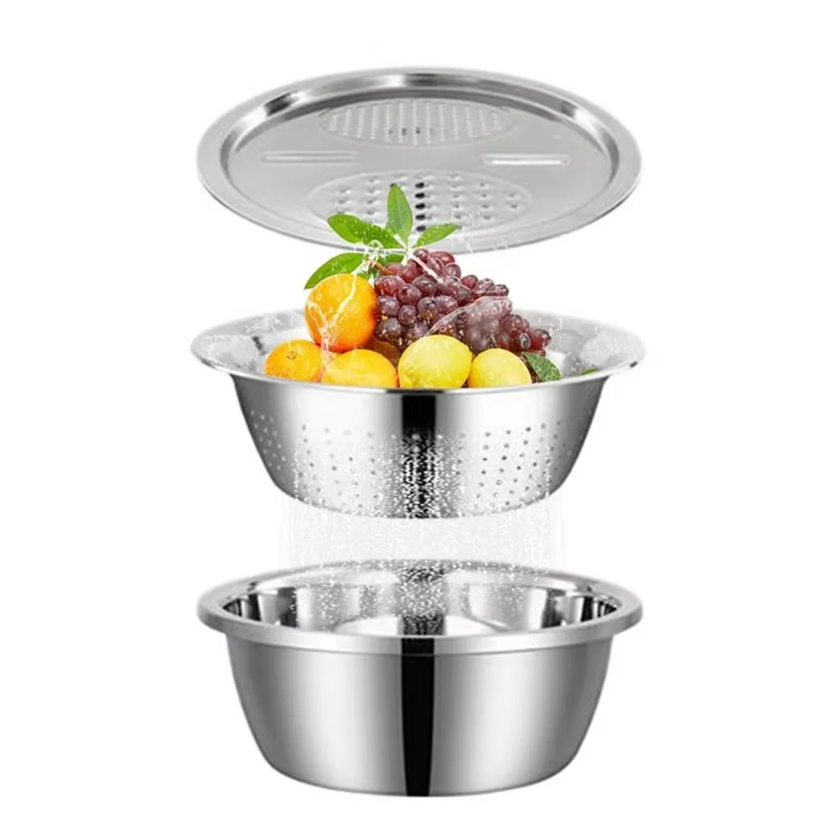 ABXD Multifunctional Stainless Steel Basin Vegetable Slicer Grater Draining Basket Salad Rice Washer Drain Colander
ABXD Multifunctional Stainless Steel Basin Vegetable Slicer Grater Draining Basket Salad Rice Washer Drain Colander