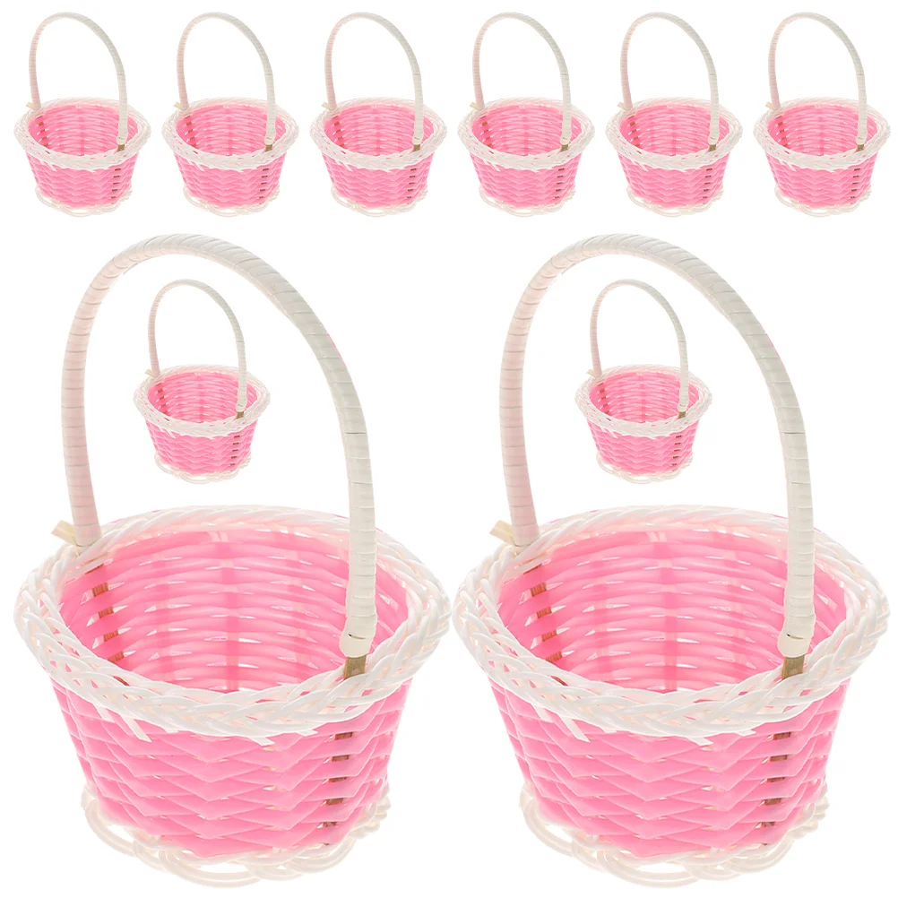 10 Pcs Woven Basket Rattan Shopping Small Plastic to Weave Easter Pink Mini Picnic for Kids Child
10 Pcs Woven Basket Rattan Shopping Small Plastic to Weave Easter Pink Mini Picnic for Kids Child