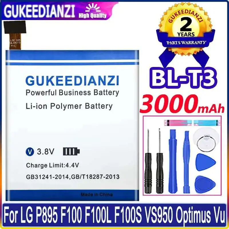 BL-T3 Mobile Phone Battery 3000Mah For LG P895 F100 F100L F100S VS950 Optimus VU BL T3 Reliable Power Supply
BL-T3 Mobile Phone Battery 3000Mah For LG P895 F100 F100L F100S VS950 Optimus VU BL T3 Reliable Power Supply