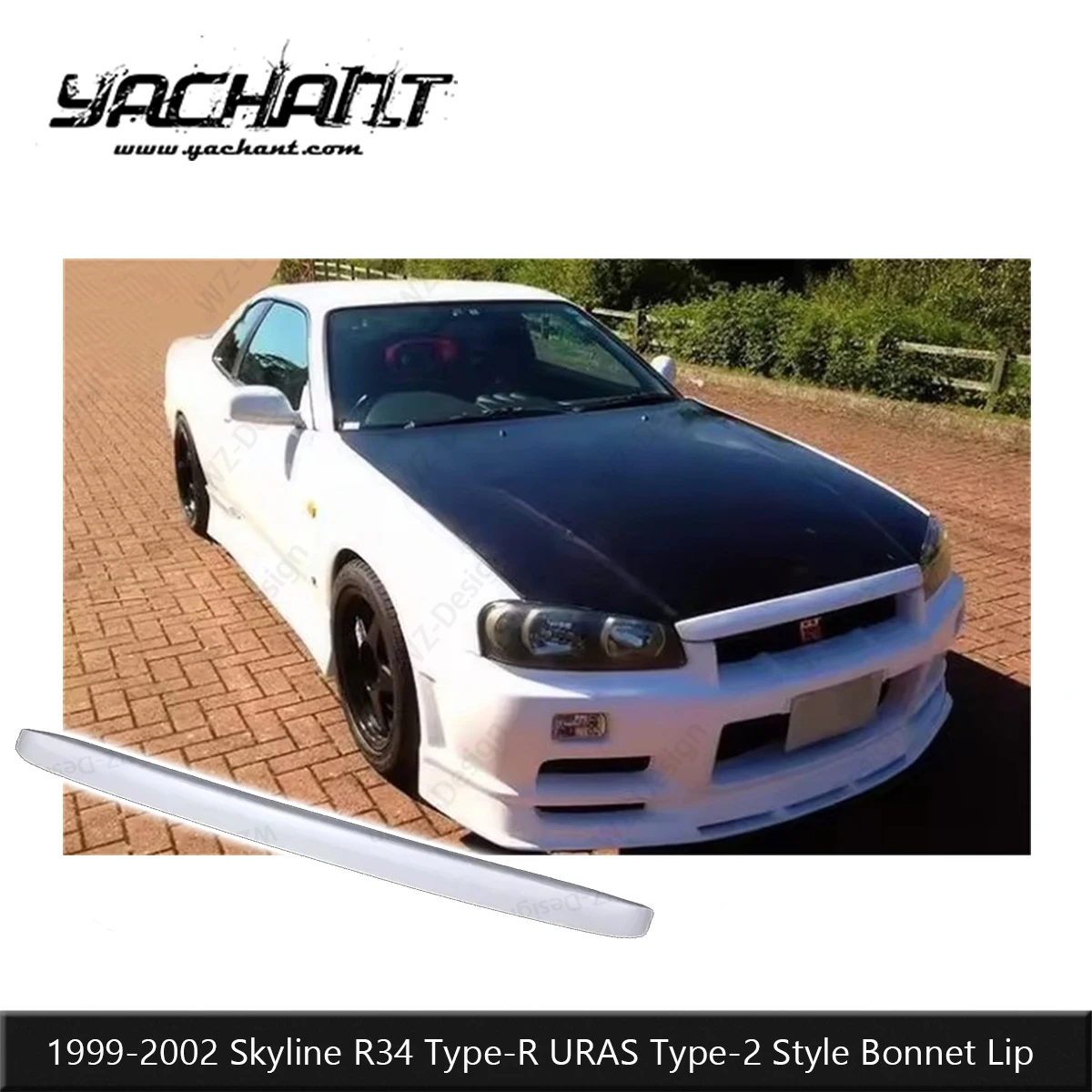 Fiberglass URAS Type-2 Style Bonnet Lip Fit For 1999-2002 Skyline R34 Type-R Hood Spoiler JDM Aero Trim
Fiberglass URAS Type-2 Style Bonnet Lip Fit For 1999-2002 Skyline R34 Type-R Hood Spoiler JDM Aero Trim