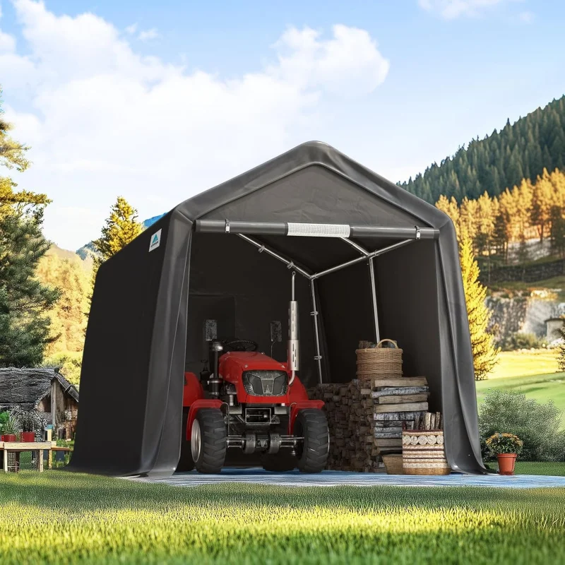 8x14Ft Roof Portable Garage, Steel Metal Carport Shelter/ 2 Roll Up & Vents, Gray Motorcycle, Bike, Garden
8x14Ft Roof Portable Garage, Steel Metal Carport Shelter/ 2 Roll Up & Vents, Gray Motorcycle, Bike, Garden