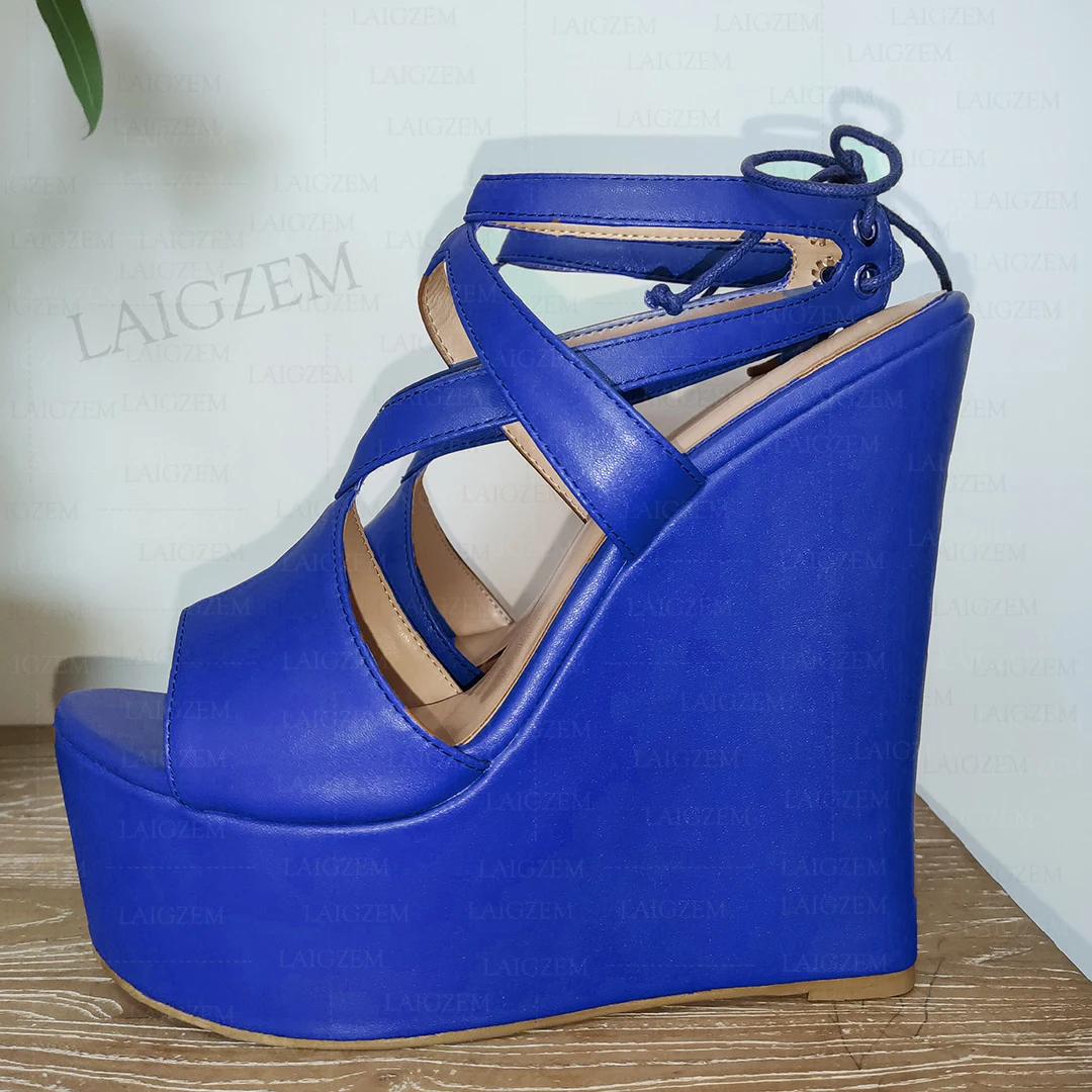 ZHIMA Women Sandals Open Toe Platform Wedges Lace Up High Heels Pumps Party Prom Ladies Handmade Shoes Woman Big Size 43 45 48
ZHIMA Women Sandals Open Toe Platform Wedges Lace Up High Heels Pumps Party Prom Ladies Handmade Shoes Woman Big Size 43 45 48