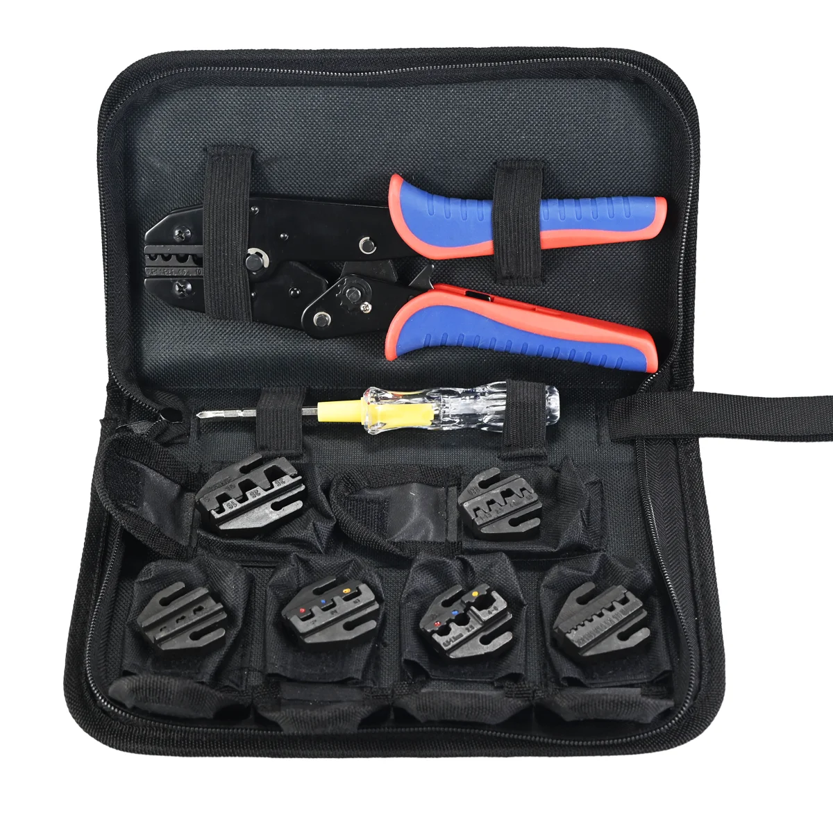 Hs-30J Six-Mode All-Purpose Crimping Pliers Set, Multi-Functional Ratchet Cold-Press Terminal Pliers, Complete Set of Electrician Crimping Tools with Storage Bag
Hs-30J Six-Mode All-Purpose Crimping Pliers Set, Multi-Functional Ratchet Cold-Press Terminal Pliers, Complete Set of Electrician Crimping Tools with Storage Bag