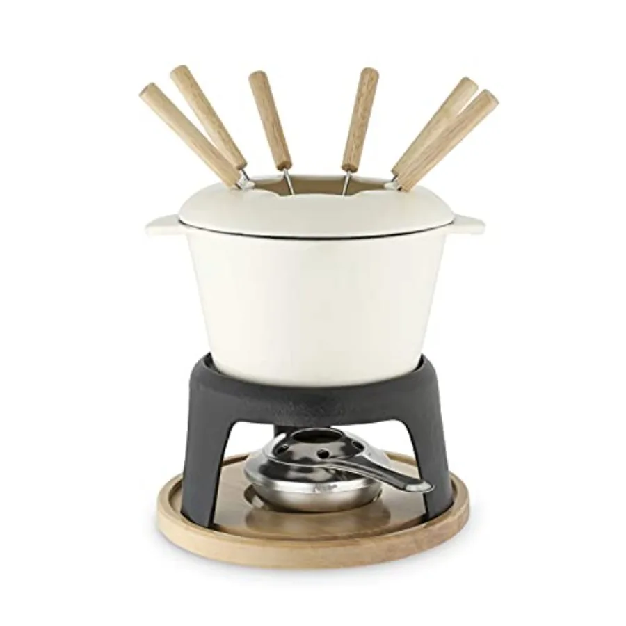 Cast Iron Fondue Set with Metal Stand and Forks Chocolate Melting Pot Cheese Fondue Kit Set Hosting Essentials 8.5 Off-Cream
Cast Iron Fondue Set with Metal Stand and Forks Chocolate Melting Pot Cheese Fondue Kit Set Hosting Essentials 8.5 Off-Cream