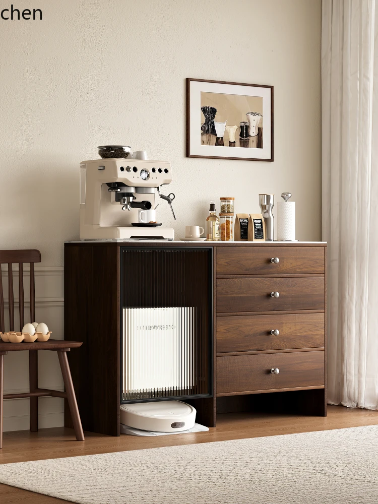HXL solid wood dining side cabinet integrated against the wall multi-functional rock slab storage side cabinet
HXL solid wood dining side cabinet integrated against the wall multi-functional rock slab storage side cabinet