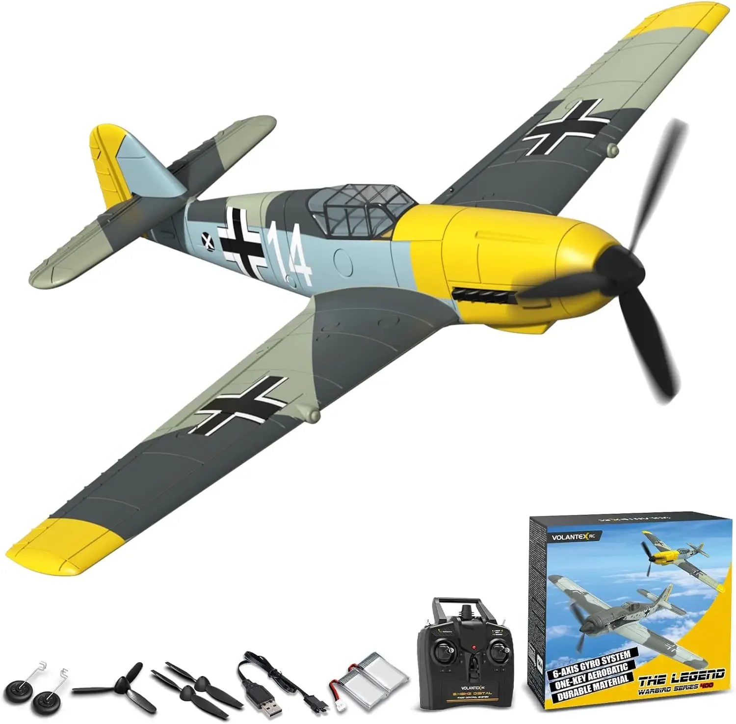 volantexrc RC Plane, 4 Channel Remote Control Airplane BF109 Fighter RTF with Aileron, Gyro, Aerobatics & 3 Modes Easy to Fly, H
volantexrc RC Plane, 4 Channel Remote Control Airplane BF109 Fighter RTF with Aileron, Gyro, Aerobatics & 3 Modes Easy to Fly, H