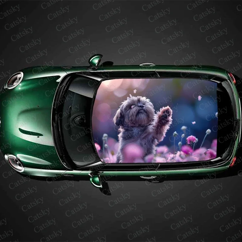 Poodle with Wildflower Car Roof Sticker Wrap Racing SUV Accessories Packaging Painted PVC Custom Car Graphic Decal
Poodle with Wildflower Car Roof Sticker Wrap Racing SUV Accessories Packaging Painted PVC Custom Car Graphic Decal