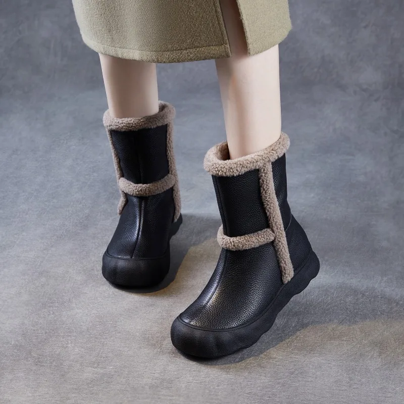 Winter Warm Cotton Women Fur Snow Boots Fashion Chunky Platform Flats Shoes Ladies Comfort Height Short Booties Shoes
Winter Warm Cotton Women Fur Snow Boots Fashion Chunky Platform Flats Shoes Ladies Comfort Height Short Booties Shoes