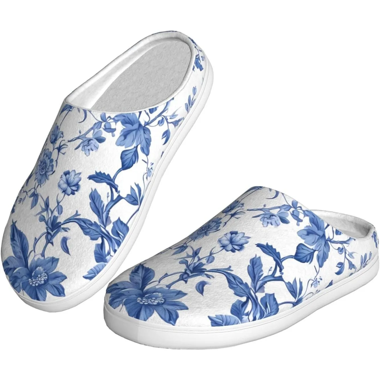 Женские уютные тапочки с синим и белым цветком, домашние и уличные домашние тапочки из мягкого хлопка с противоскользящей подошвой
Женские уютные тапочки с синим и белым цветком, домашние и уличные домашние тапочки из мягкого хлопка с противоскользящей подошвой