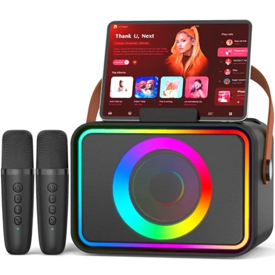 Karaoke Machine, Portable Bluetooth Speaker with 2 Wireless Microphone for Adults and with LED Lights, Karaoke Microphone with
Karaoke Machine, Portable Bluetooth Speaker with 2 Wireless Microphone for Adults and with LED Lights, Karaoke Microphone with