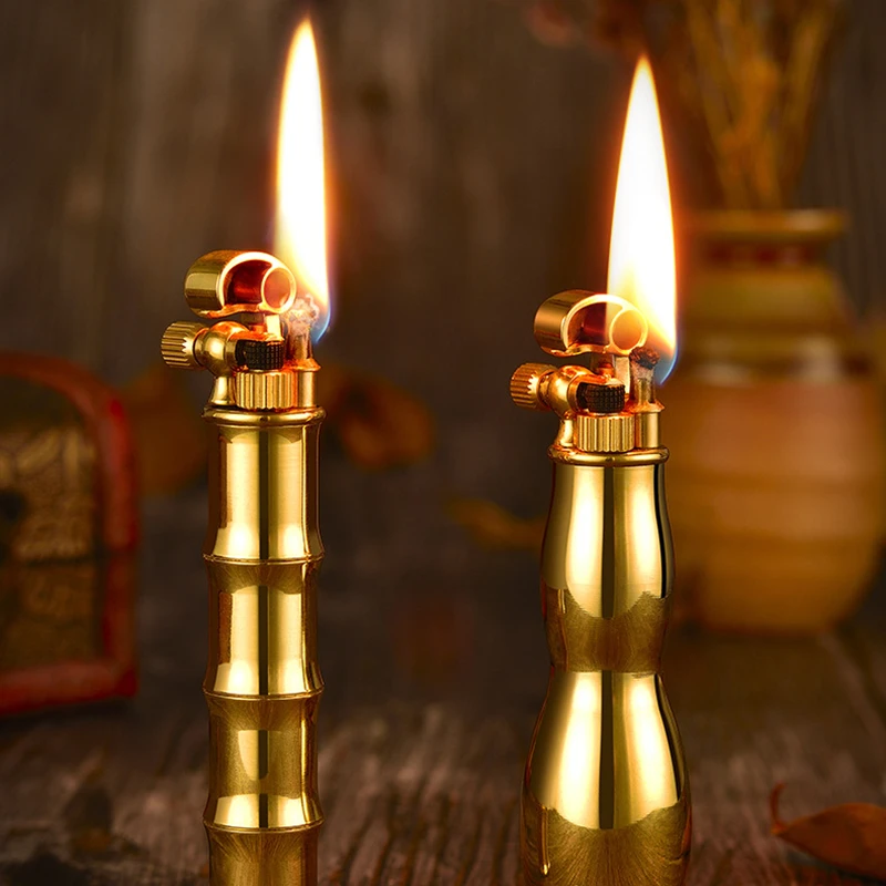 Retro Pure Brass Kerosenes Flint Lighter | Gourd Bamboo Pattern, Portable Grinding Wheel, Men's Collectible Gadget
Retro Pure Brass Kerosenes Flint Lighter | Gourd Bamboo Pattern, Portable Grinding Wheel, Men's Collectible Gadget