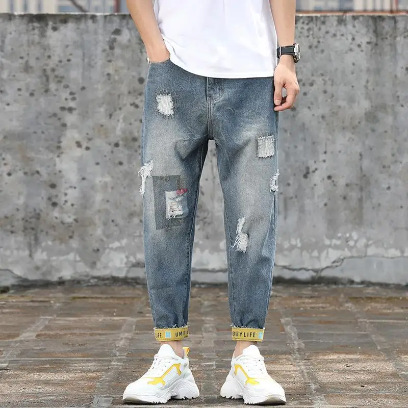 Men's Jeans with Holes Man Cowboy Pants Cropped Harem Hip Hop Trousers 2024 Korean Style Torn Ripped Broken Retro Classic pants
Men's Jeans with Holes Man Cowboy Pants Cropped Harem Hip Hop Trousers 2024 Korean Style Torn Ripped Broken Retro Classic pants