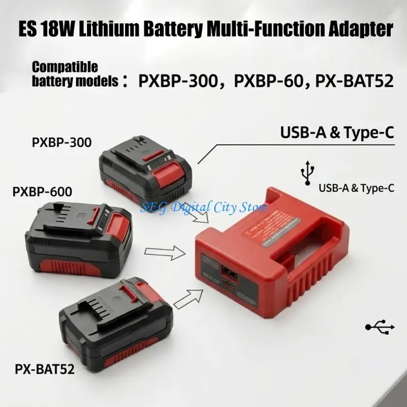 U75B Durability ABS USB Battery Converters For PXBP300, PXBP60, PXBAT52 18V Batteries
U75B Durability ABS USB Battery Converters For PXBP300, PXBP60, PXBAT52 18V Batteries