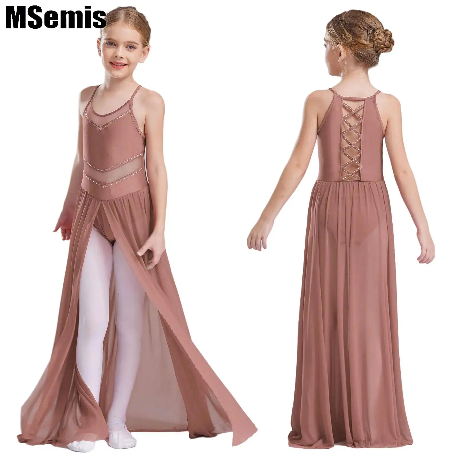 Kids Girls Lyrical Mesh Dance Dresses Crisscross Strappy Back Spaghetti Straps Split Flowy Dress Dancewear 
Kids Girls Lyrical Mesh Dance Dresses Crisscross Strappy Back Spaghetti Straps Split Flowy Dress Dancewear