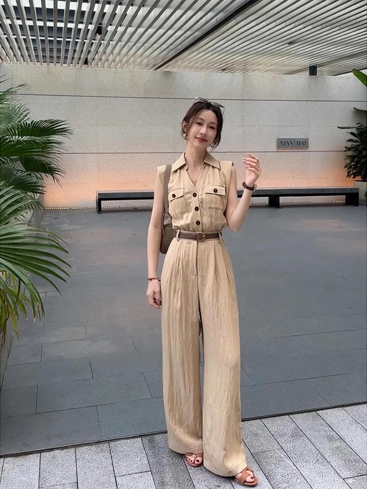 Романтичный повседневный комбинезон для отдыха и работы, с высокой талией, широкими штанинами, весенний тренд, женская одежда
Романтичный повседневный комбинезон для отдыха и работы, с высокой талией, широкими штанинами, весенний тренд, женская одежда