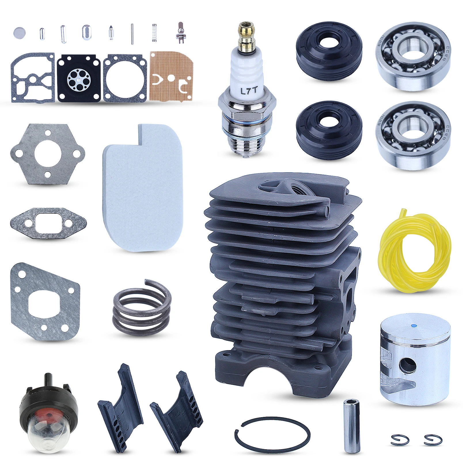 Chainsaw 41mm Cylinder Piston Kit For Poulan P3314 P3416 P3816 P3516PR With Spark Plug, Primer Bulb, Gasket Set, Carb Kit
Chainsaw 41mm Cylinder Piston Kit For Poulan P3314 P3416 P3816 P3516PR With Spark Plug, Primer Bulb, Gasket Set, Carb Kit