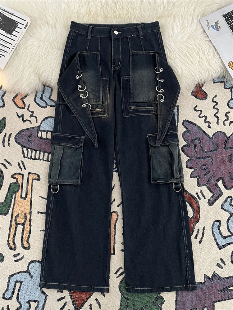 Heavyweight Deconstructed Patchwork Denim Jeans Men's American High Street Vibe Windbreaker Buckle Wide Leg Multi Pocket Work...
Heavyweight Deconstructed Patchwork Denim Jeans Men's American High Street Vibe Windbreaker Buckle Wide Leg Multi Pocket Work...