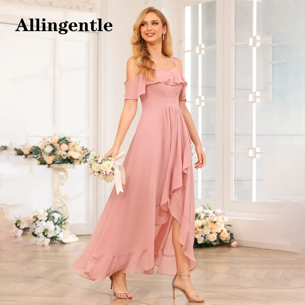 Allingentle Women‘s Bridesmaid Dress for Wedding Cold Shoulder Chiffon Ruffles Short Sleeves Asymmetrical A-line Party Prom Gown
Allingentle Women‘s Bridesmaid Dress for Wedding Cold Shoulder Chiffon Ruffles Short Sleeves Asymmetrical A-line Party Prom Gown