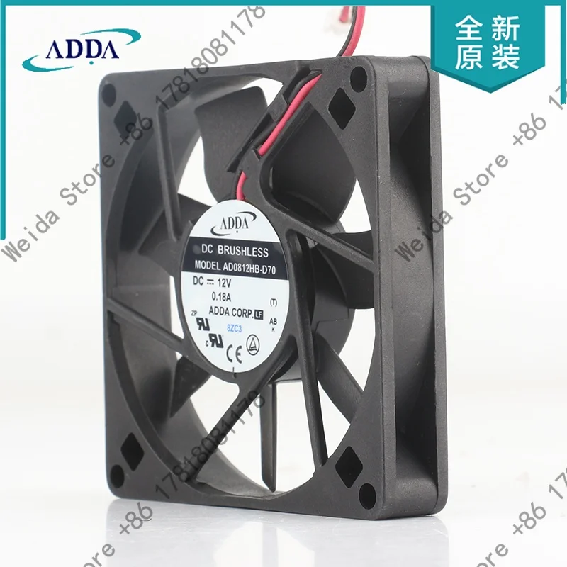 ADDA AD0812HB-D70 5V 24V 48V DC 12V 0.18A 8015 80X80X15MM 8CM Double ball ultra-quiet chassis power converter cooling fan
ADDA AD0812HB-D70 5V 24V 48V DC 12V 0.18A 8015 80X80X15MM 8CM Double ball ultra-quiet chassis power converter cooling fan