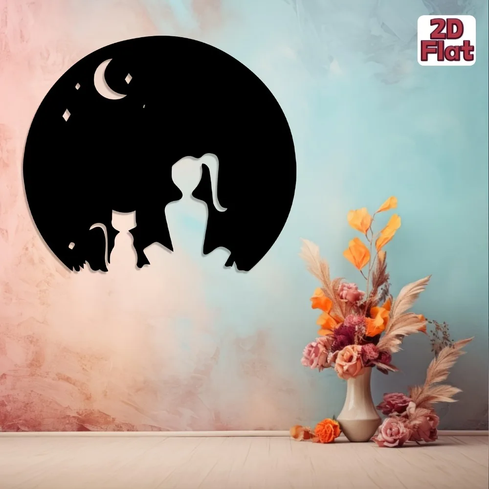 Metal Wall Art Cat Lady, 2D Black Iron Indoor Decor, Bedroom Ornament New Year Gift
Metal Wall Art Cat Lady, 2D Black Iron Indoor Decor, Bedroom Ornament New Year Gift