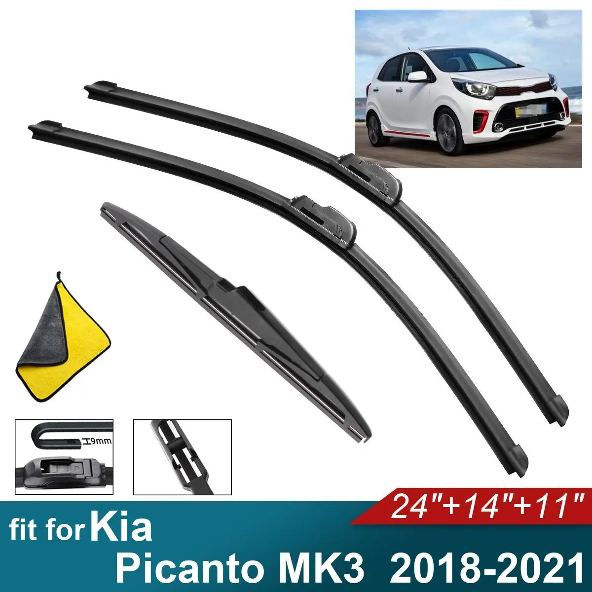 Car Windshield Wiper Blades Fit For Kia Picanto MK3 Rear Wiper Blades Soft Rubber Auto Front Windscreen
Car Windshield Wiper Blades Fit For Kia Picanto MK3 Rear Wiper Blades Soft Rubber Auto Front Windscreen