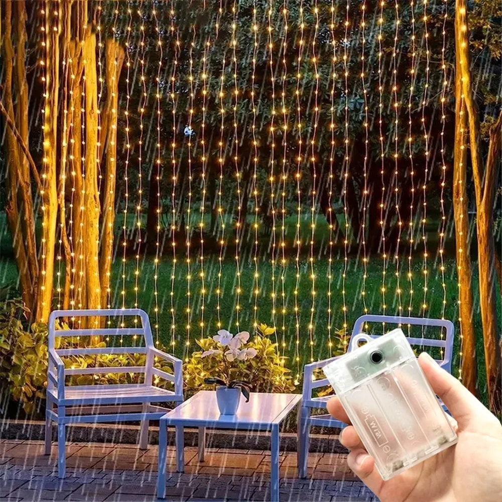 Battery Box Curtain Lights100/200/300 LED Outdoor Curtain Lights 8 Modes for Garden Fence Patio Wall Decor Christmas
Battery Box Curtain Lights100/200/300 LED Outdoor Curtain Lights 8 Modes for Garden Fence Patio Wall Decor Christmas