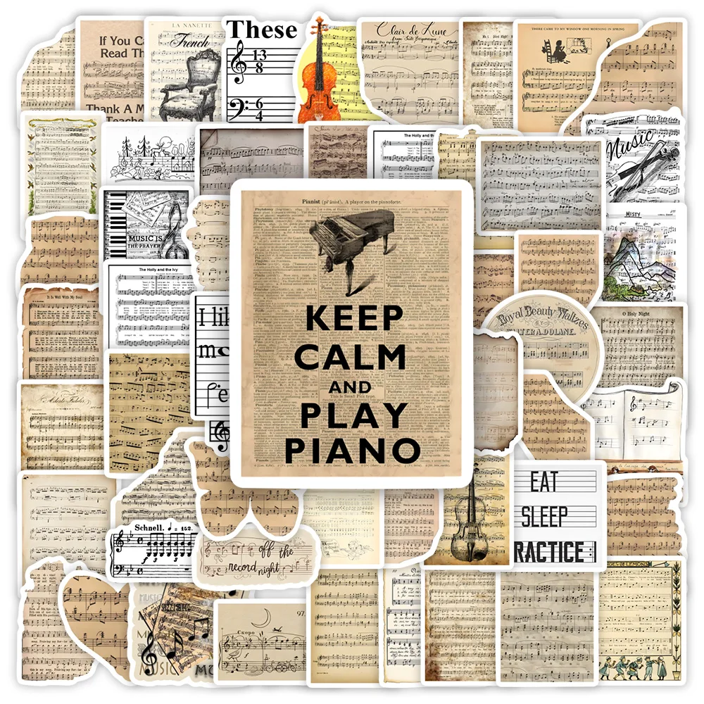 Vintage Sheet Music Stickers DIY Toys Decal for Scrapbook Laptop Phone Decorative Luggage Bottles Waterproof Decorative 
Vintage Sheet Music Stickers DIY Toys Decal for Scrapbook Laptop Phone Decorative Luggage Bottles Waterproof Decorative