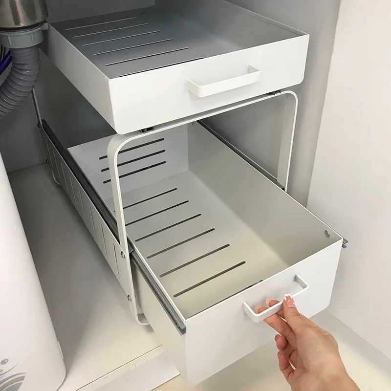 sink storage rack, double layer drawer type storage rack, cabinet, bottles, jars, dishes, storage, multifunctional pull basket
sink storage rack, double layer drawer type storage rack, cabinet, bottles, jars, dishes, storage, multifunctional pull basket