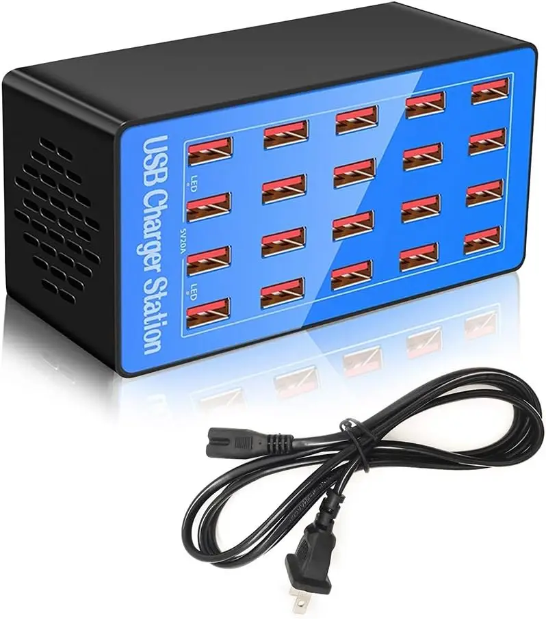 USB Charger Station 20-Port 100W Multiple Charging Station Multi Ports USB Charger Charging for Smartphones,Tablets, USB Devices
USB Charger Station 20-Port 100W Multiple Charging Station Multi Ports USB Charger Charging for Smartphones,Tablets, USB Devices
