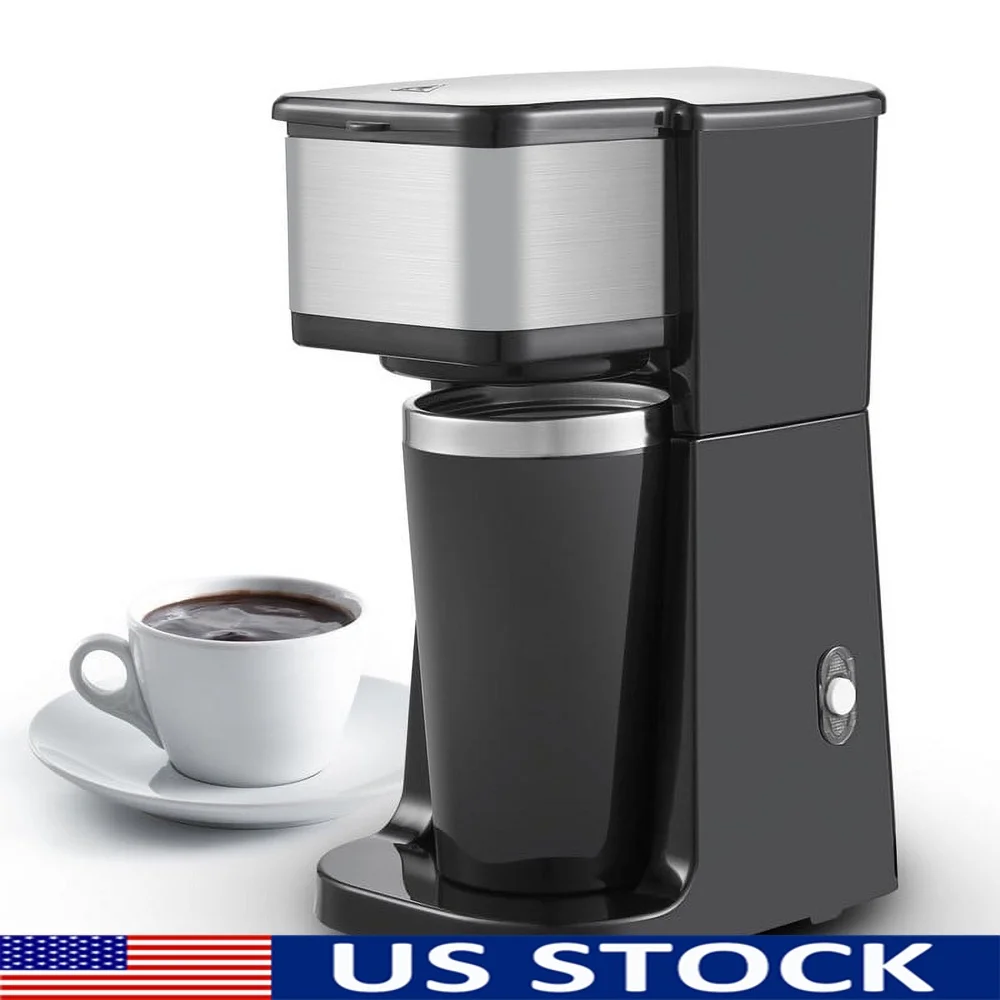 Compact 1-Cup Personal Coffee Maker with Stainless Steel Travel Mug Easy One-Touch Operation Ideal Home Office Dorm RV Use
Compact 1-Cup Personal Coffee Maker with Stainless Steel Travel Mug Easy One-Touch Operation Ideal Home Office Dorm RV Use