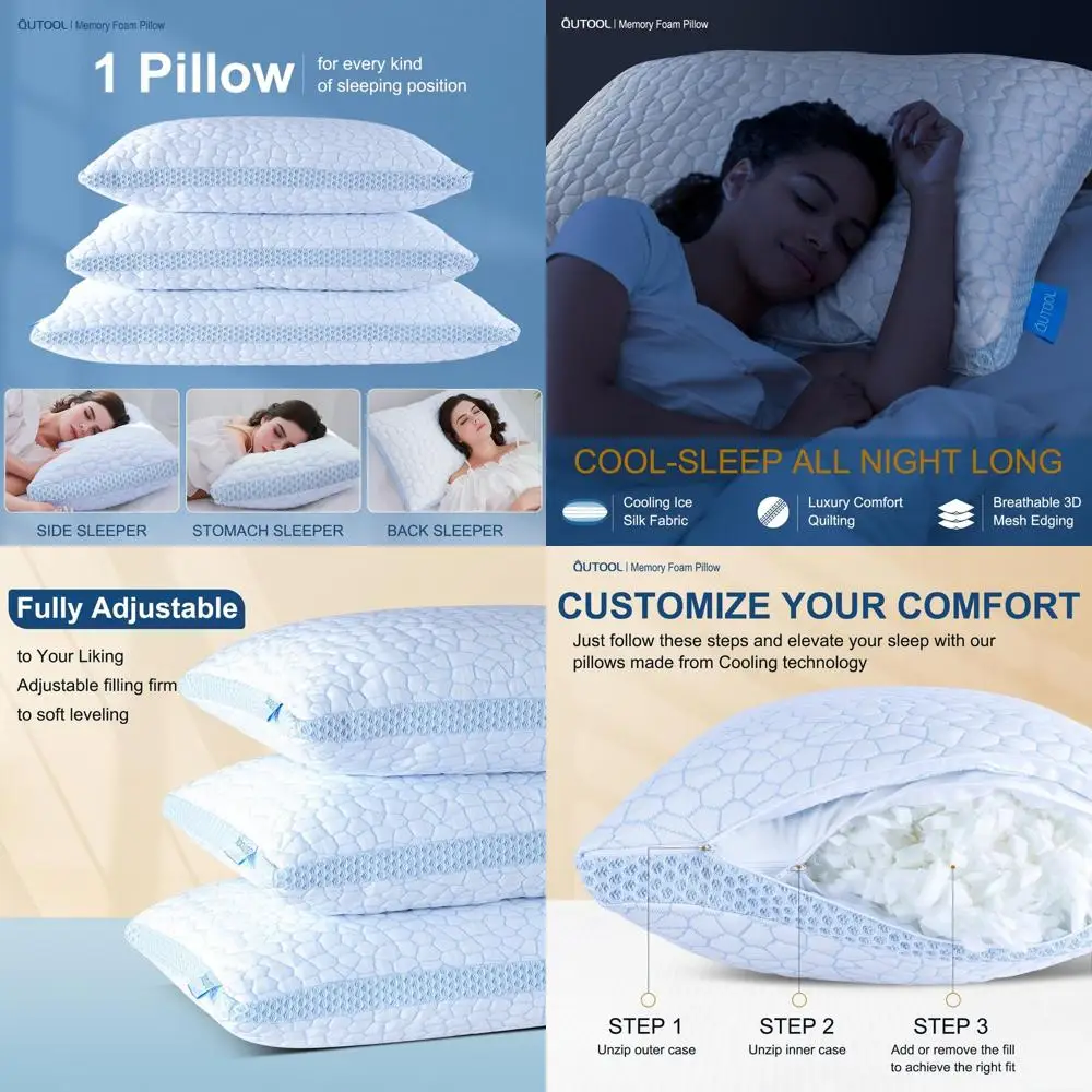 Комплект охлаждающих подушек из пены с эффектом памяти King Size — 2 штуки для тех, кто потеет во сне, регулируемые поддерживающие подушки для сна на боку, спине и животе
Комплект охлаждающих подушек из пены с эффектом памяти King Size — 2 штуки для тех, кто потеет во сне, регулируемые поддерживающие подушки для сна на боку, спине и животе